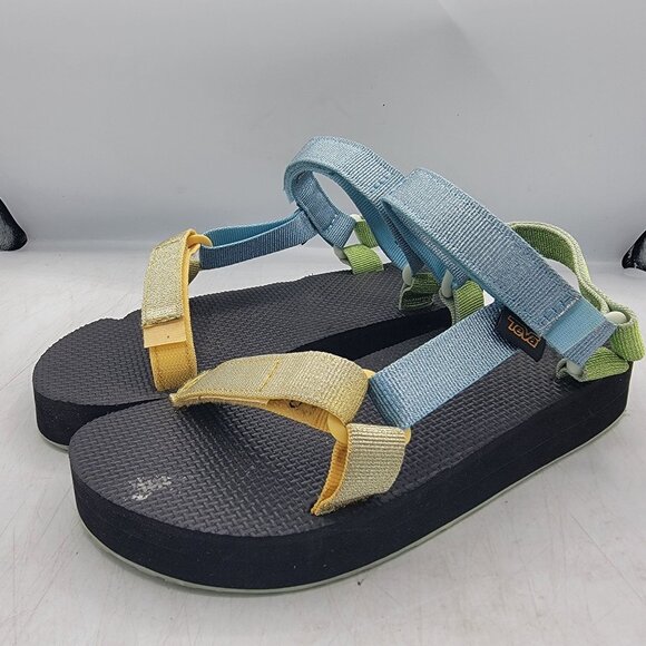 Teva Midform Universal Kids 5 Metallic Blue Sandals Beach Summer Casual 1131610C - Picture 4 of 13